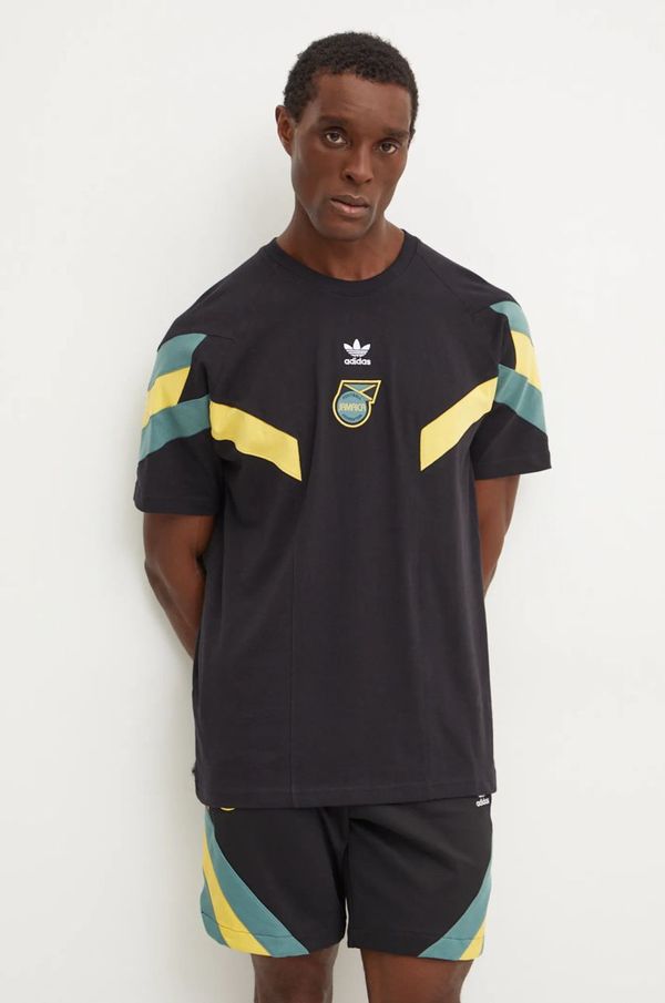 adidas Originals Pamučna majica adidas Originals za muškarce, boja: crna, s uzorkom, IN5566