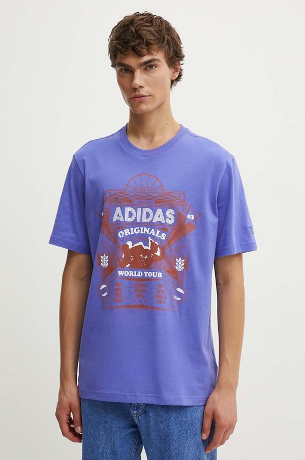 adidas Originals Pamučna majica adidas Originals za muškarce, boja: ljubičasta, s tiskom, IZ2584