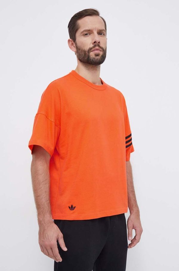 adidas Originals Pamučna majica adidas Originals za muškarce, boja: narančasta, s aplikacijom