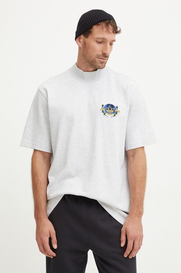 adidas Originals Pamučna majica adidas Originals za muškarce, boja: siva, melanž, IZ2551