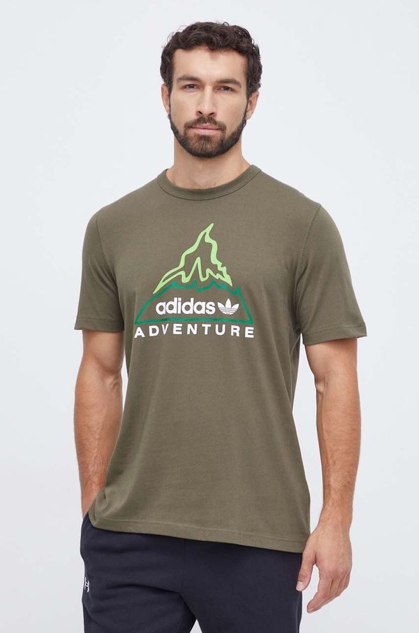 adidas Originals Pamučna majica adidas Originals za muškarce, boja: smeđa, s tiskom