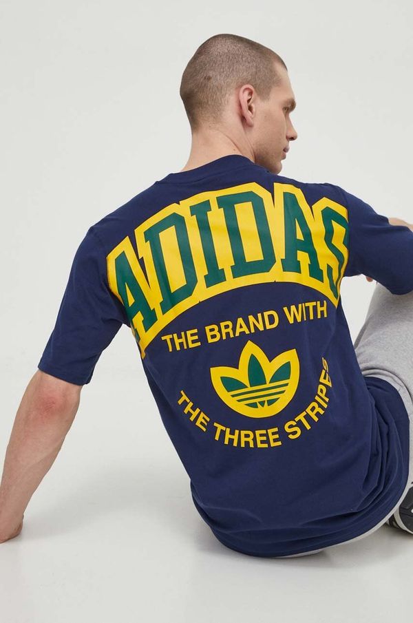 adidas Originals Pamučna majica adidas Originals za muškarce, boja: tamno plava, s tiskom