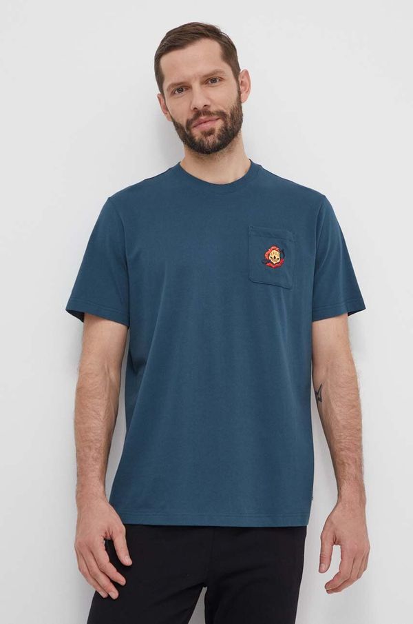 adidas Originals Pamučna majica adidas Originals za muškarce, boja: tirkizna, s aplikacijom, IS2919