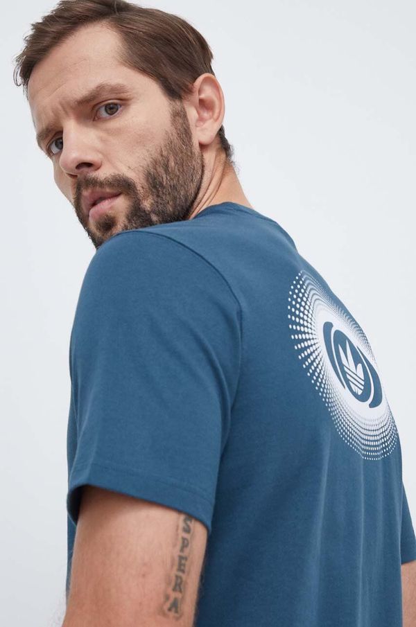 adidas Originals Pamučna majica adidas Originals za muškarce, boja: tirkizna, s tiskom