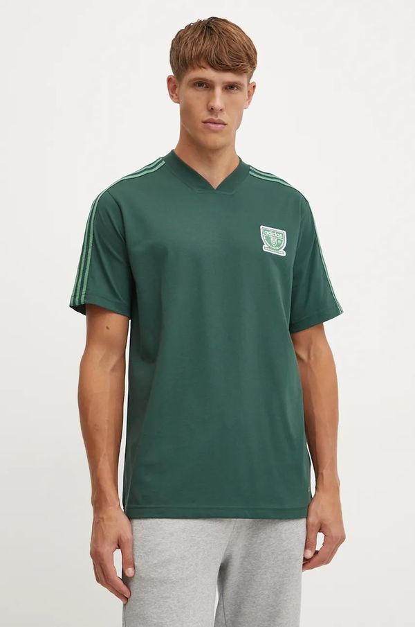 adidas Originals Pamučna majica adidas Originals za muškarce, boja: zelena, s aplikacijom, IW3240