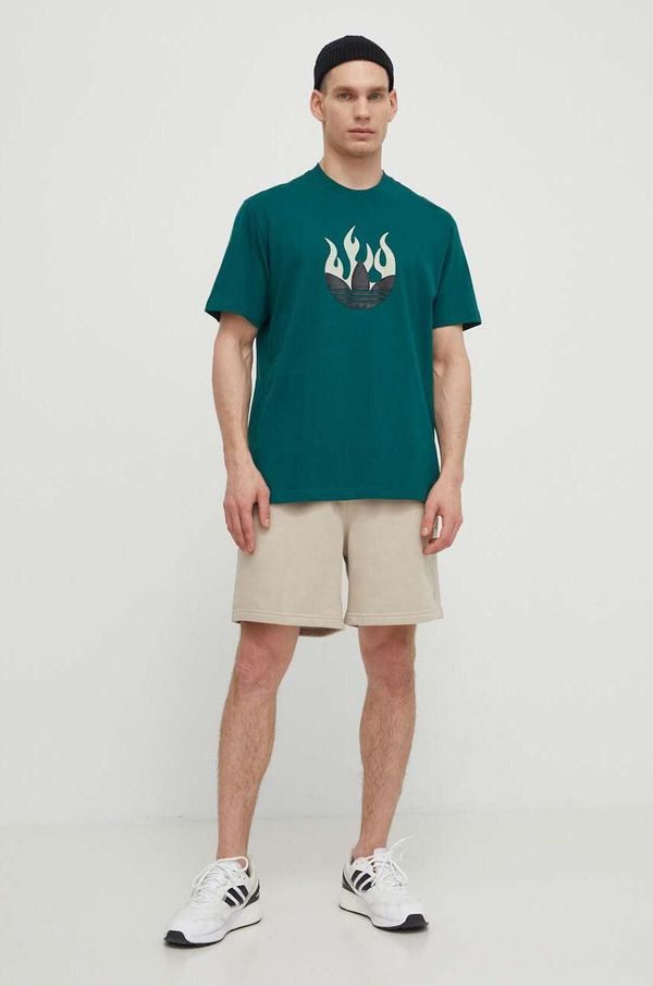 adidas Originals Pamučna majica adidas Originals za muškarce, boja: zelena, s tiskom, IS0177