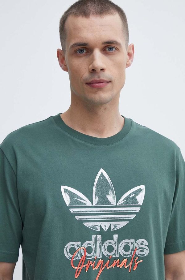 adidas Originals Pamučna majica adidas Originals za muškarce, boja: zelena, s tiskom, IS0228
