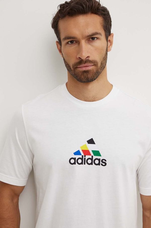 adidas Pamučna majica adidas Tiro za muškarce, boja: bijela, s tiskom, IW2668