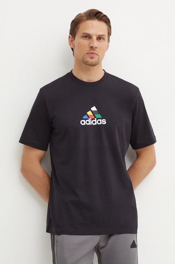 adidas Pamučna majica adidas Tiro za muškarce, boja: crna, s tiskom, IW2672