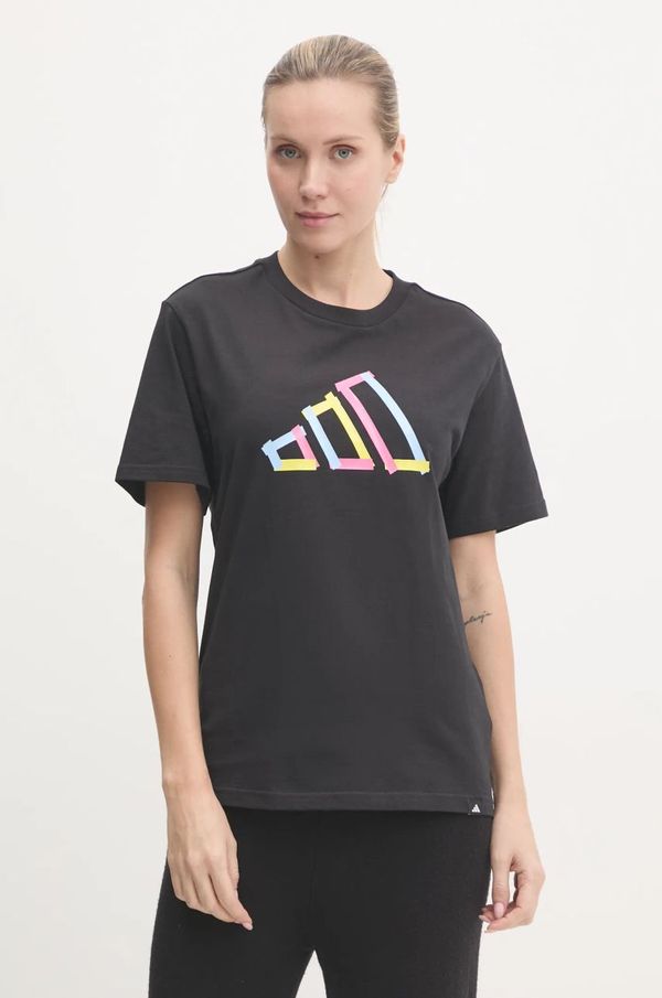 adidas Pamučna majica adidas W T FILL TEE za žene, boja: crna, JN9087