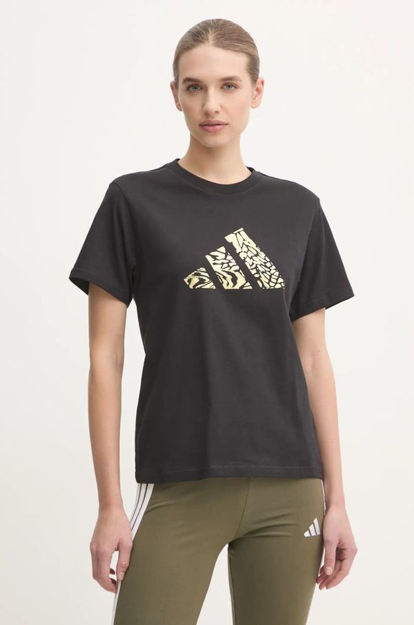 adidas Pamučna majica adidas W T MET TEE za žene, boja: crna, JJ4059