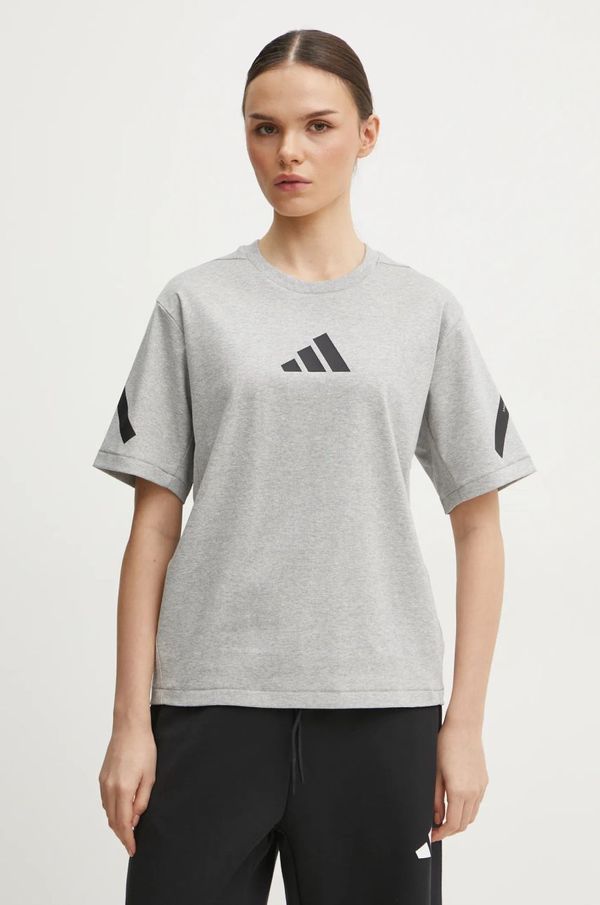 adidas Pamučna majica adidas Z.N.E. za žene, boja: siva, JD9590