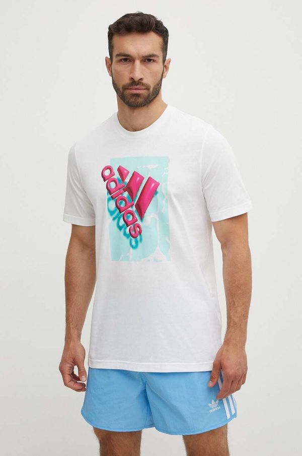 adidas Pamučna majica adidas za muškarce, boja: bijela, s tiskom, IR5826
