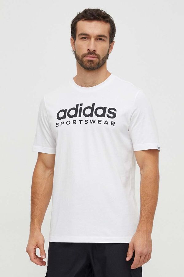 adidas Pamučna majica adidas za muškarce, boja: bijela, s tiskom IW8835