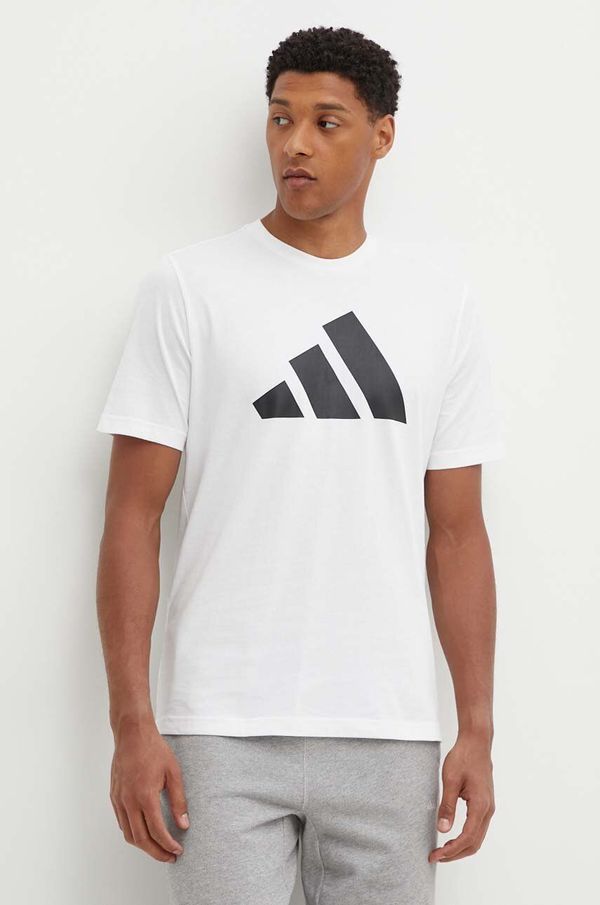 adidas Pamučna majica adidas za muškarce, boja: bijela, s tiskom, IY8582