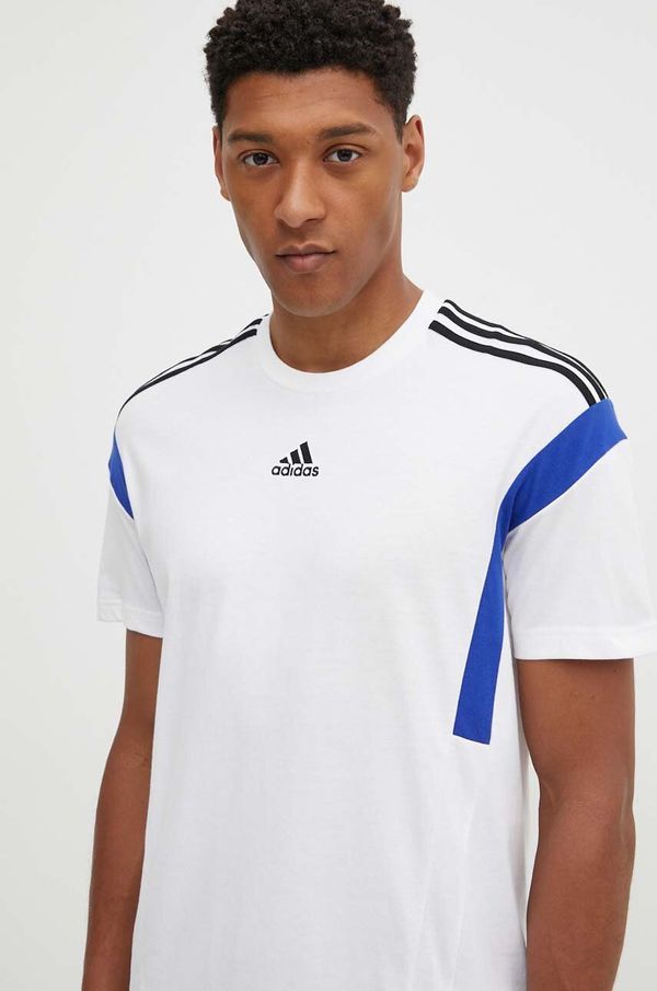 adidas Pamučna majica adidas za muškarce, boja: bijela, s uzorkom, JJ1533