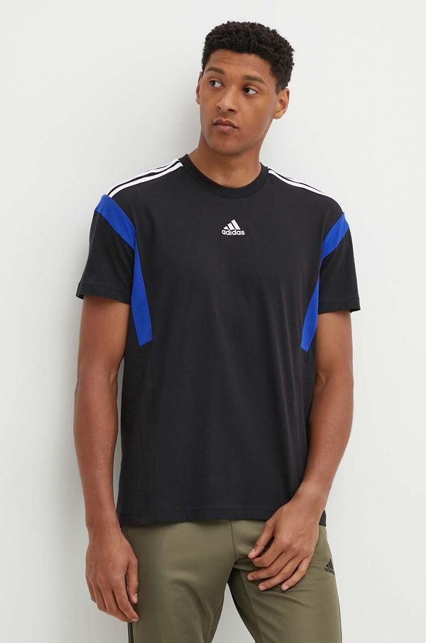 adidas Pamučna majica adidas za muškarce, boja: crna, s aplikacijom, JJ1532