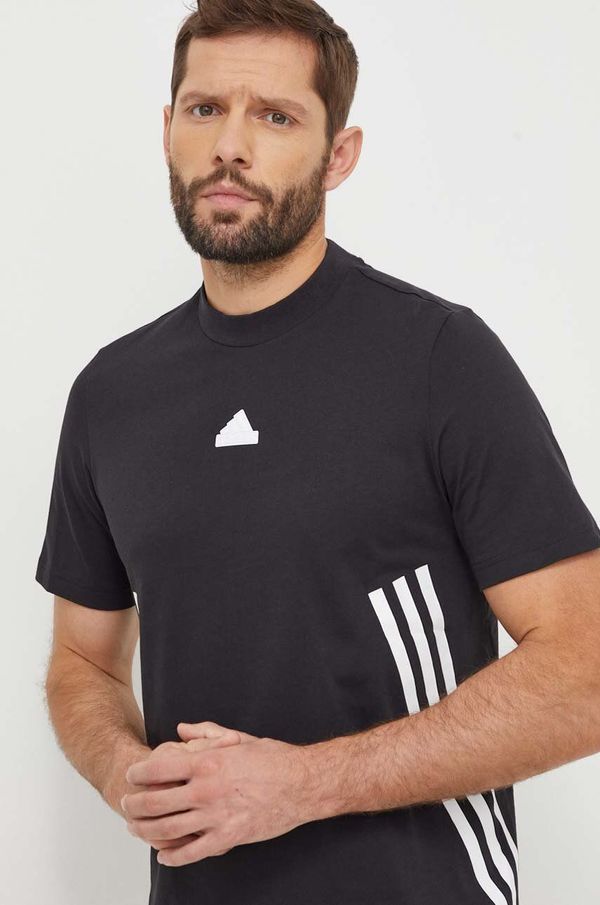adidas Pamučna majica adidas za muškarce, boja: crna, s tiskom