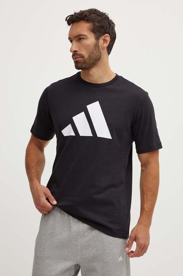 adidas Pamučna majica adidas za muškarce, boja: crna, s tiskom, IY8583