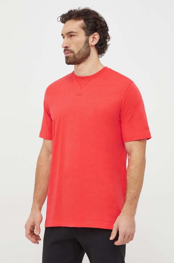 adidas Pamučna majica adidas za muškarce, boja: crvena, bez uzorka