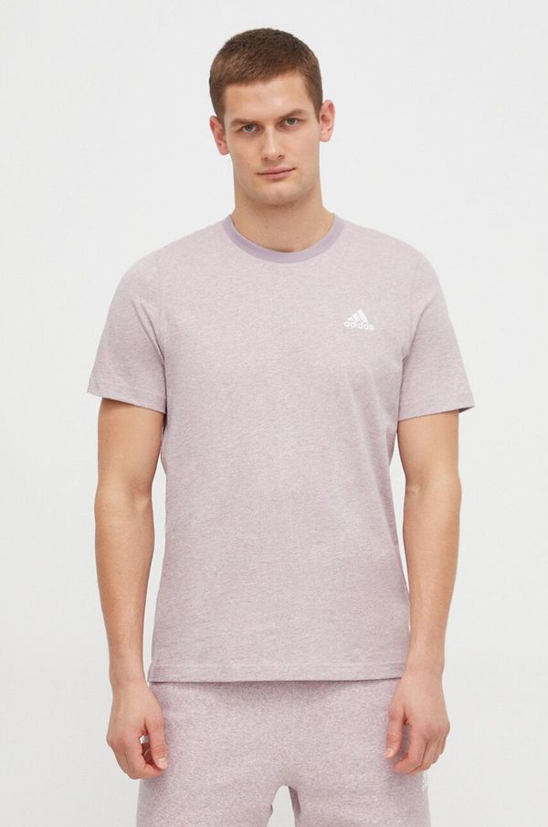 adidas Pamučna majica adidas za muškarce, boja: ljubičasta, melanž