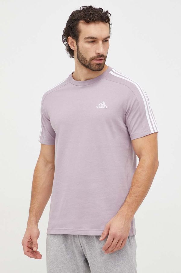 adidas Pamučna majica adidas za muškarce, boja: ljubičasta, s aplikacijom IS1331