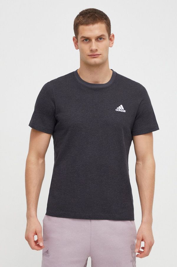 adidas Pamučna majica adidas za muškarce, boja: siva, s aplikacijom IN7123