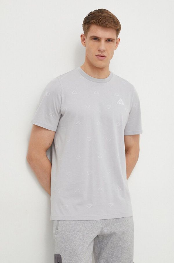 adidas Pamučna majica adidas za muškarce, boja: siva, s uzorkom IS1827