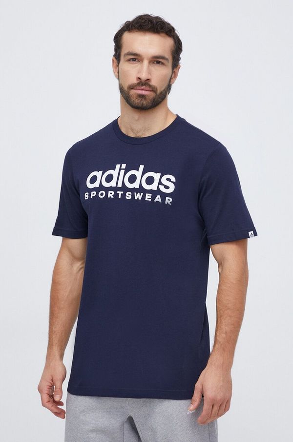 adidas Pamučna majica adidas za muškarce, boja: tamno plava, s tiskom IW8834