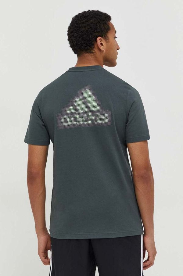 adidas Pamučna majica adidas za muškarce, boja: zelena, s tiskom IN6227