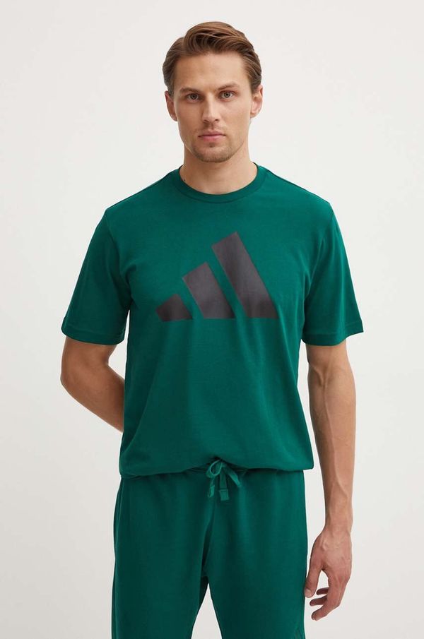 adidas Pamučna majica adidas za muškarce, boja: zelena, s tiskom, IY8585
