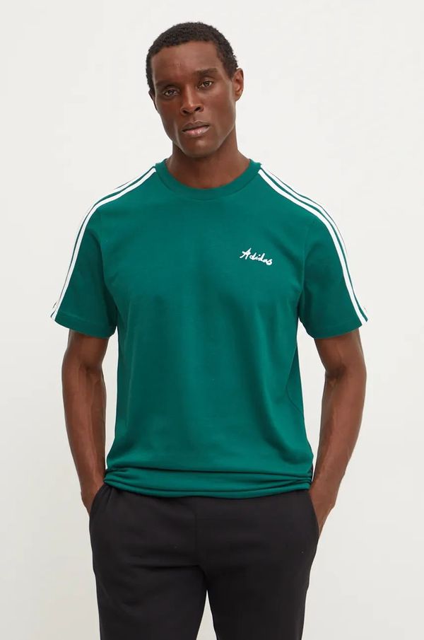 adidas Pamučna majica adidas za muškarce, boja: zelena, s tiskom, IZ1171