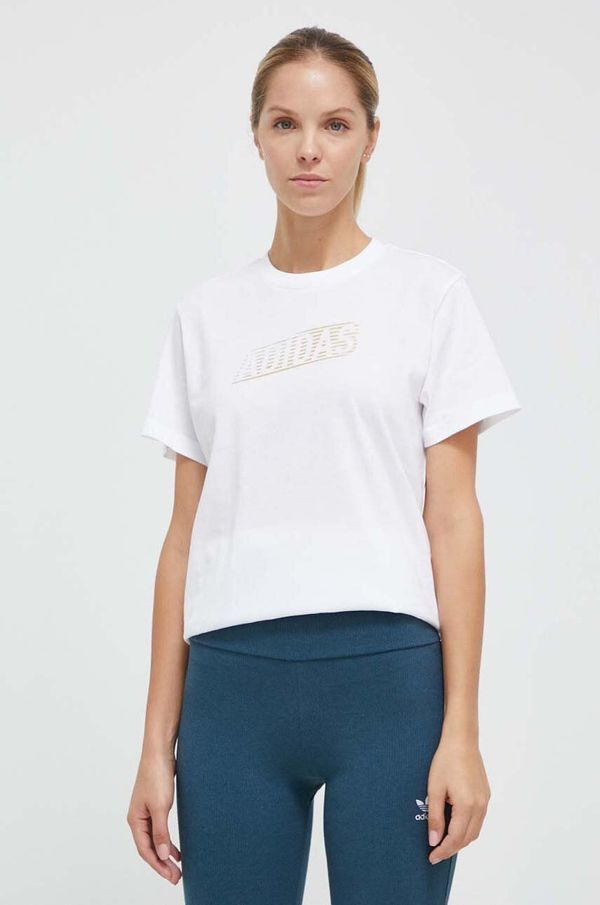 adidas Pamučna majica adidas za žene, boja: bijela