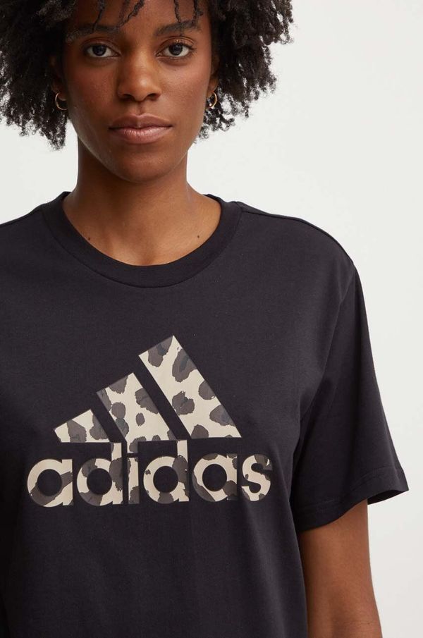 adidas Pamučna majica adidas za žene, boja: crna, IW5174