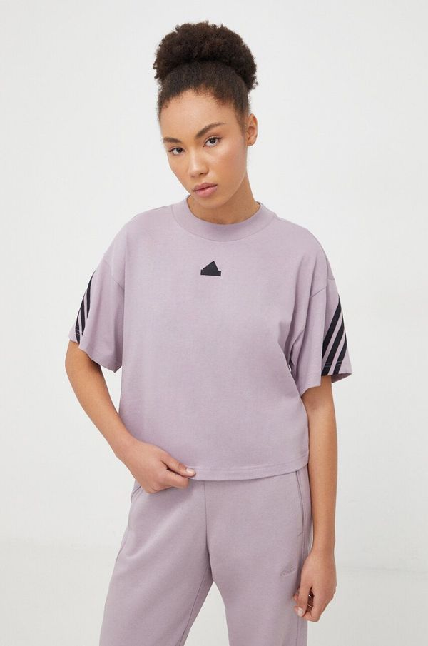 adidas Pamučna majica adidas za žene, boja: ljubičasta