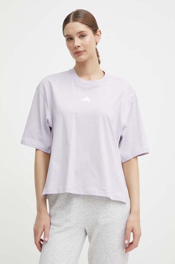 adidas Pamučna majica adidas za žene, boja: ljubičasta, IS0877