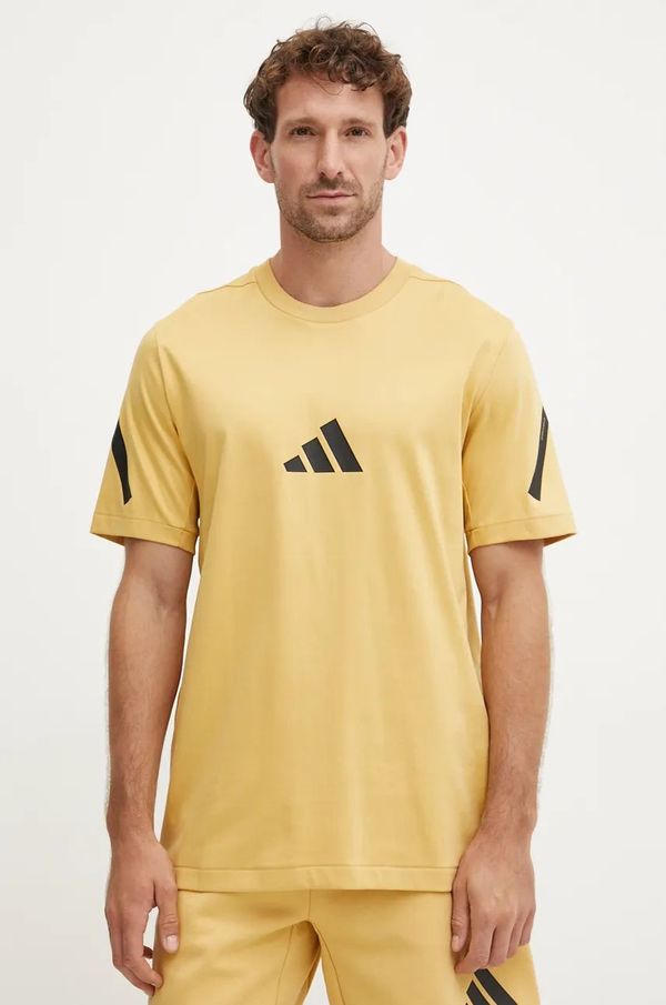 adidas Pamučna majica adidas ZNE za muškarce, boja: žuta, s tiskom, JF2458