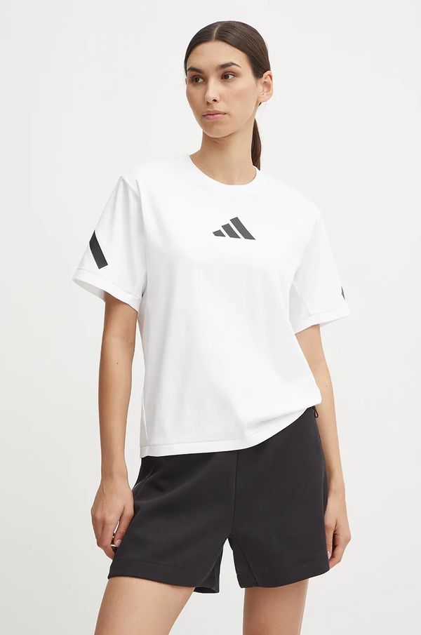 adidas Pamučna majica adidas ZNE za žene, boja: bijela, JE7857