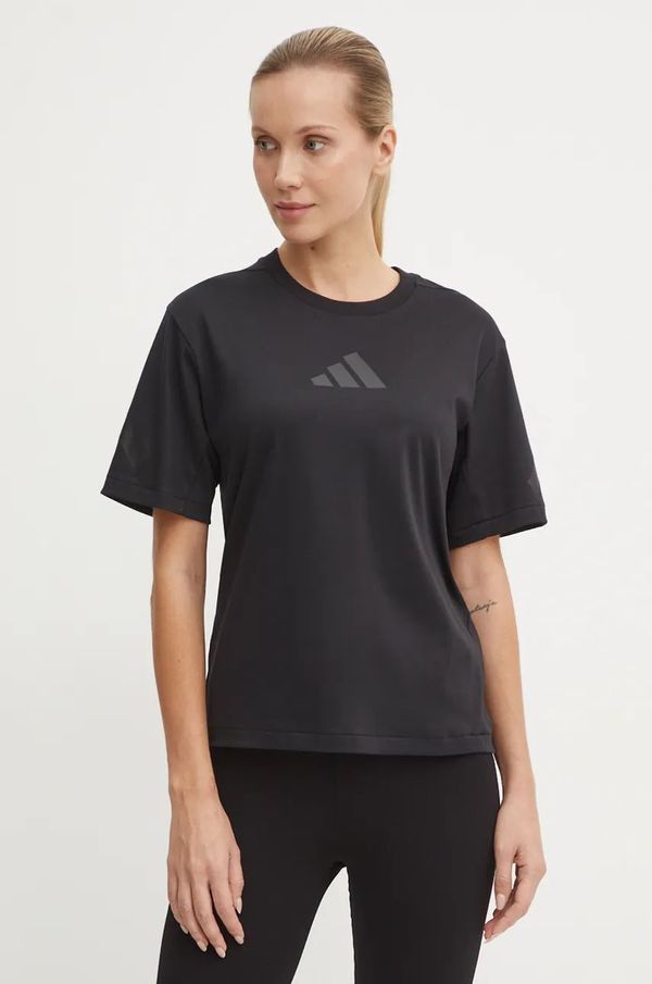 adidas Pamučna majica adidas ZNE za žene, boja: crna, JE7846