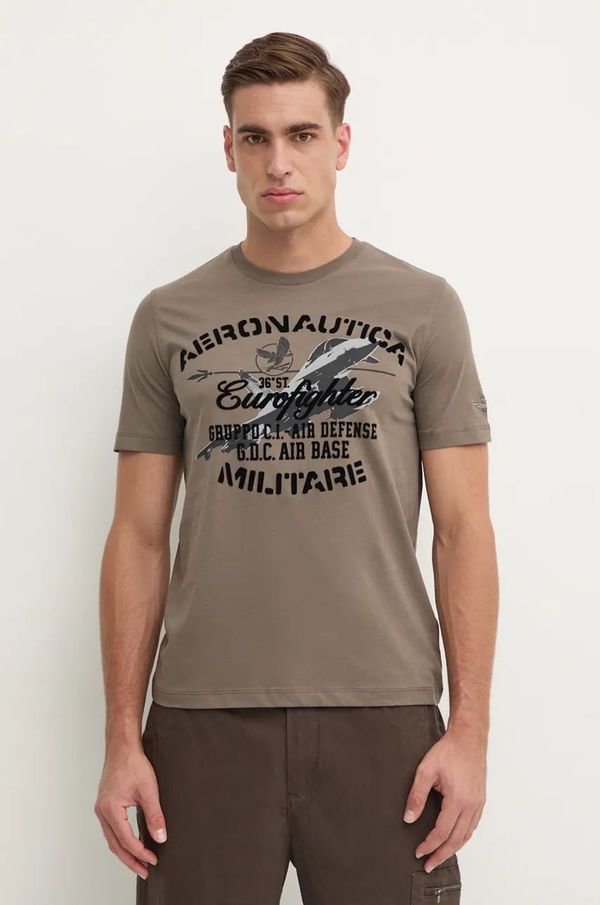 Aeronautica Militare Pamučna majica Aeronautica Militare za muškarce, boja: zelena, s tiskom, TS2343J634