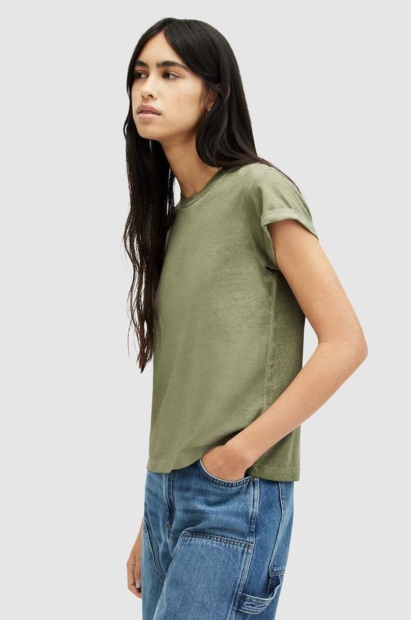 AllSaints Pamučna majica AllSaints ANNA za žene, boja: zelena