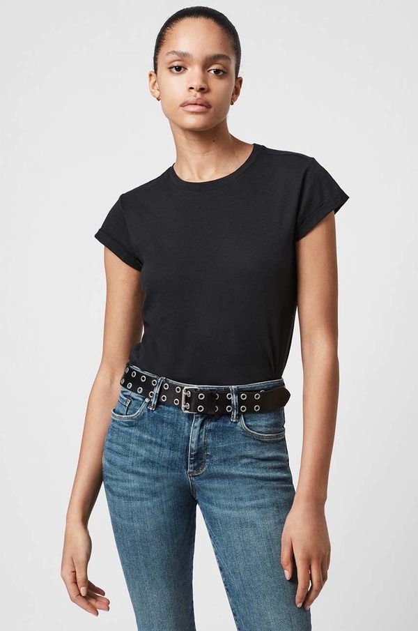 AllSaints Pamučna majica AllSaints boja: crna