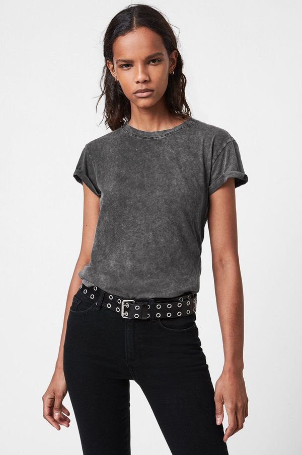 AllSaints Pamučna majica AllSaints boja: siva