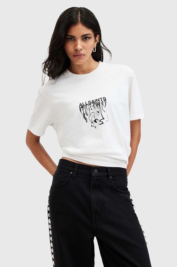 AllSaints Pamučna majica AllSaints INKSAINTS BF TEE za žene, boja: bijela, W104JB