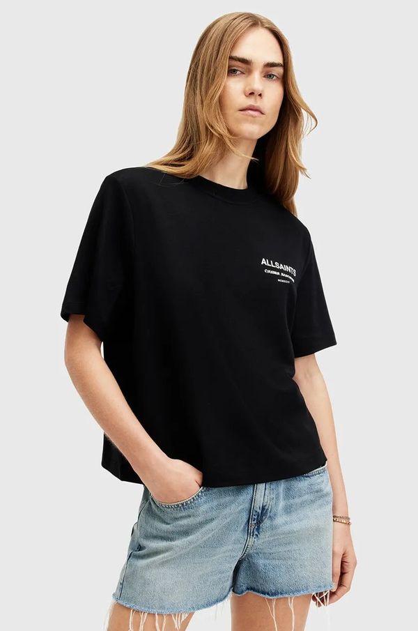 AllSaints Pamučna majica AllSaints OMNIUM LISA za žene, boja: crna, W137JB