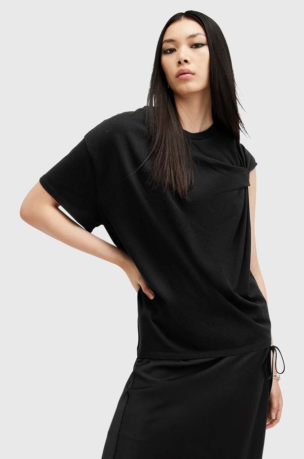 AllSaints Pamučna majica AllSaints ONYX TWIST za žene, boja: crna, W193JB