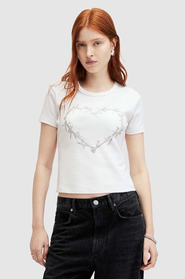 AllSaints Pamučna majica AllSaints PERTA za žene, boja: bijela
