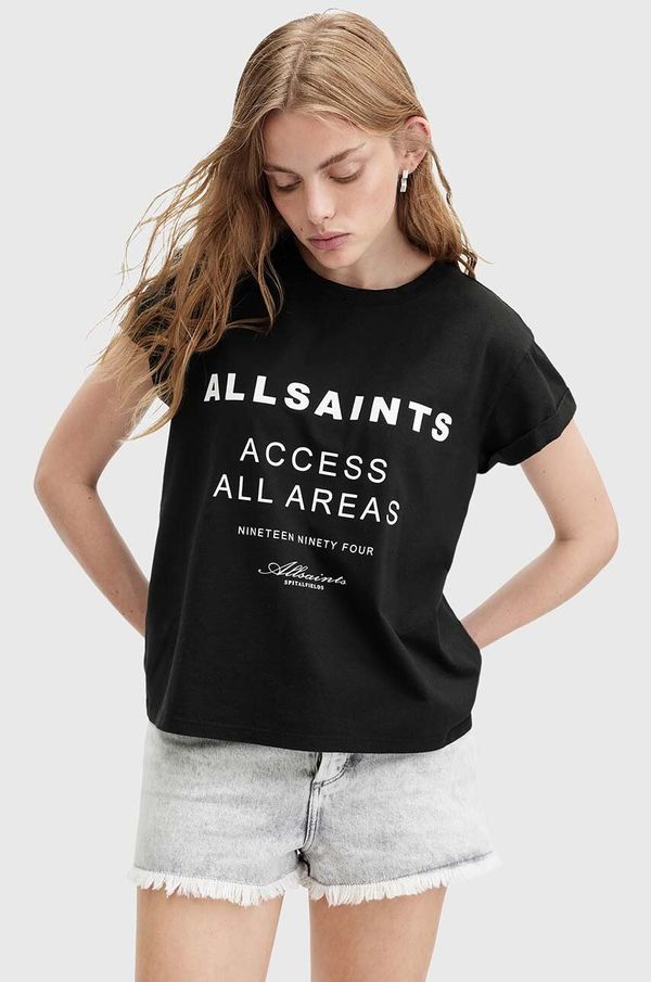 AllSaints Pamučna majica AllSaints TOUR ANNA za žene, boja: crna, W071JA