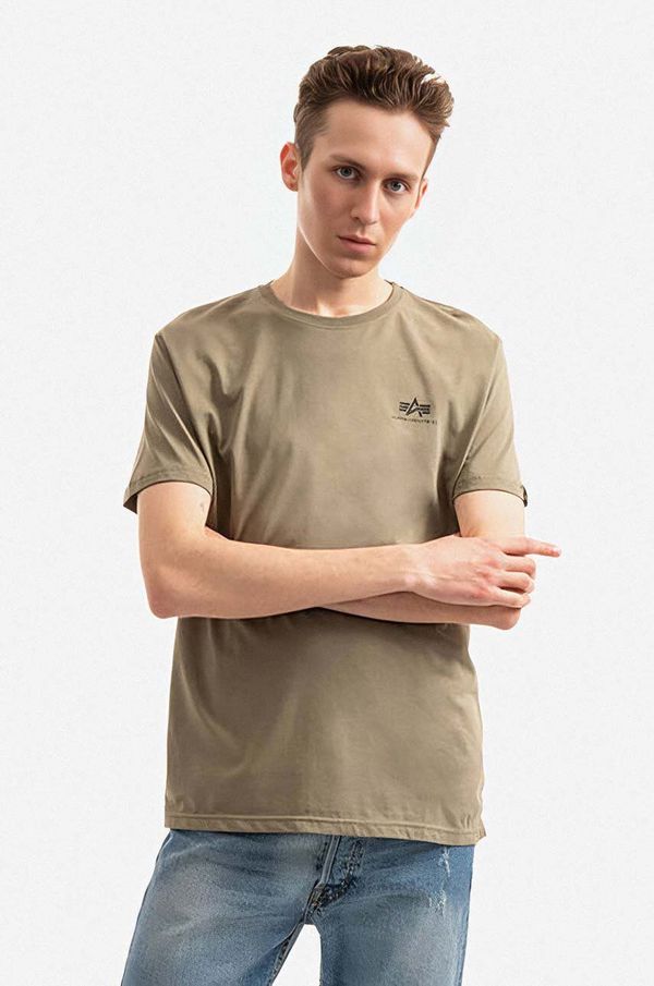 Alpha Industries Pamučna majica Alpha Industries Backprint boja: zelena, s tiskom, 128507.154-green