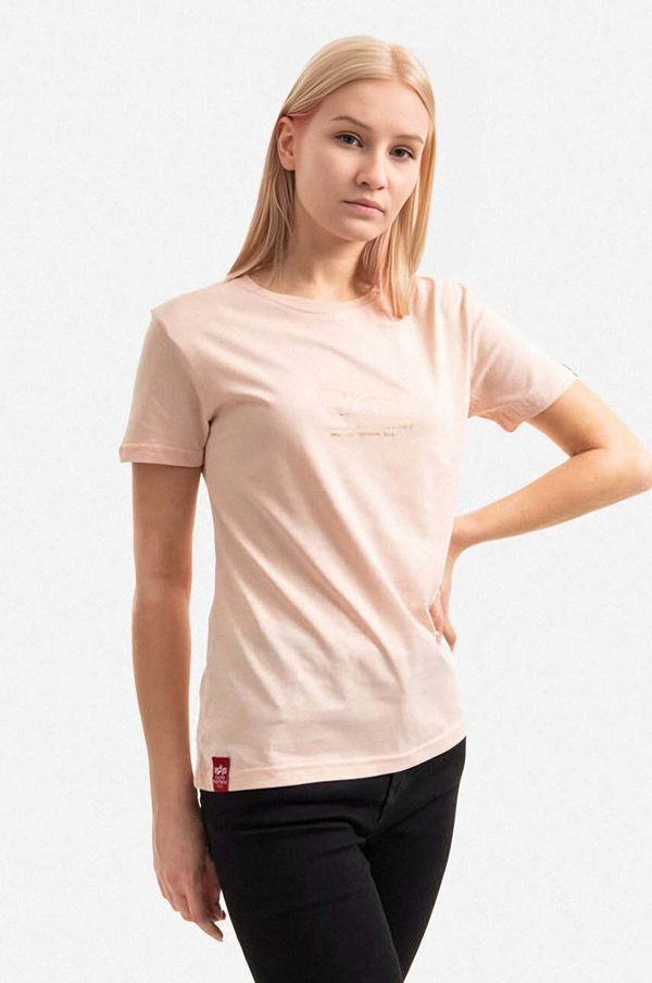 Alpha Industries Pamučna majica Alpha Industries Basic T ML Foil Print Wmn boja: narančasta, 106061.640-orange